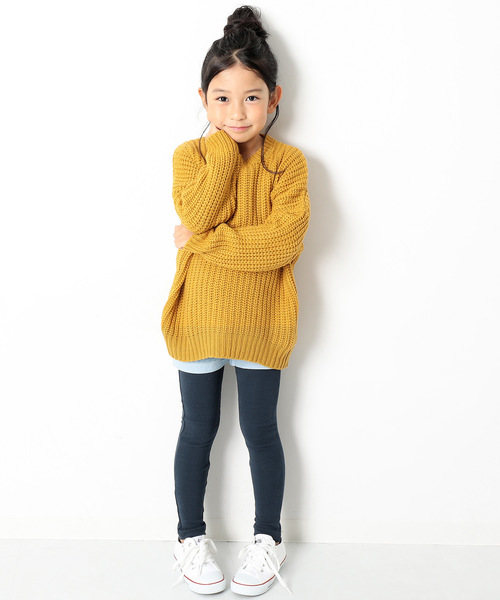 devirock(デビロック)の「厚手もっちり10分丈レギンス(レギンス/スパッツ・キッズ・ブラック/ネイビー/オフホワイト/マスタード/モカ/ヘザーチャコール/ワイン・110cm/130cm/140cm/160cm/120cm/150cm/100cm)」の12枚目の写真