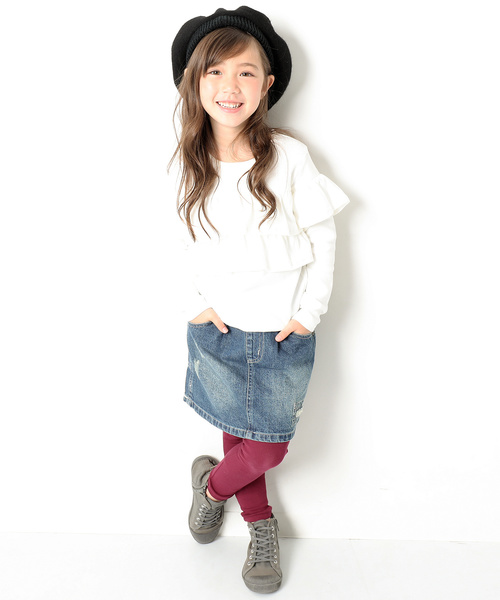 devirock(デビロック)の「厚手もっちり10分丈レギンス(レギンス/スパッツ・キッズ・ブラック/ネイビー/オフホワイト/マスタード/モカ/ヘザーチャコール/ワイン・110cm/130cm/140cm/160cm/120cm/150cm/100cm)」の14枚目の写真