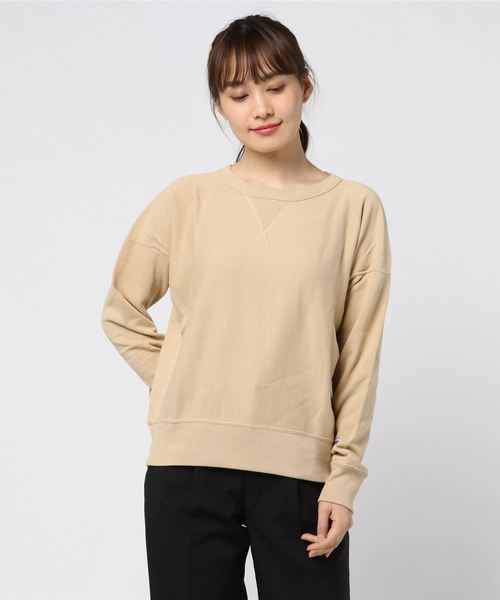 Champion（チャンピオン）の「[Champion/チャンピオン] クルーネックスウェットプルオーバー（スウェット・レディース・オフホワイト/グレー/ブラック/ブラウン/ネイビー/ホワイト/キャメル・M/L）」の7枚目の写真