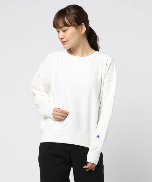 Champion（チャンピオン）の「[Champion/チャンピオン] クルーネックスウェットプルオーバー（スウェット・レディース・オフホワイト/グレー/ブラック/ブラウン/ネイビー/ホワイト/キャメル・M/L）」の2枚目の写真