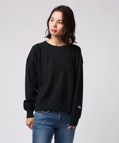 Champion（チャンピオン）の「[Champion/チャンピオン] クルーネックスウェットプルオーバー（スウェット・レディース・オフホワイト/グレー/ブラック/ブラウン/ネイビー/ホワイト/キャメル・M/L）」の4枚目の写真