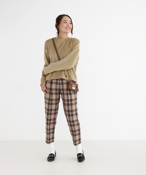 Munich(ミューニック)の「タータンチェックカルゼテーパードパンツ(その他パンツ・レディース・ベージュ/ネイビー・S)」の12枚目の写真