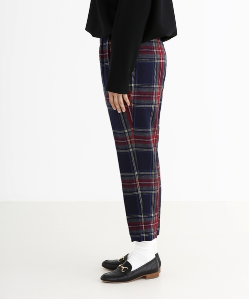 Munich(ミューニック)の「タータンチェックカルゼテーパードパンツ(その他パンツ・レディース・ベージュ/ネイビー・S)」の7枚目の写真