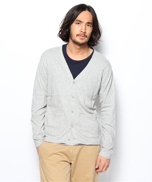WEGO(ウィゴー)の「WEGO/バイカラーTee付アンサンブルカーディガン(アンサンブル・メンズ・ブラック/杢グレー/ネイビー/ロイヤルブルー/ワイン・MEDIUM/LARGE)」の1枚目の写真