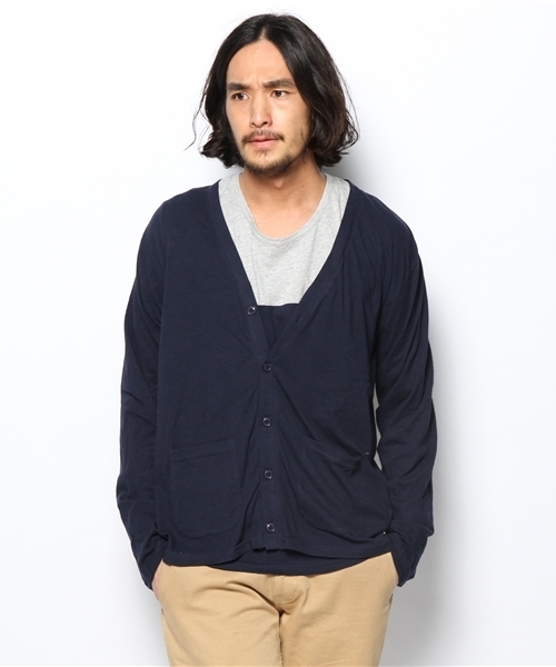 WEGO(ウィゴー)の「WEGO/バイカラーTee付アンサンブルカーディガン(アンサンブル・メンズ・ブラック/杢グレー/ネイビー/ロイヤルブルー/ワイン・MEDIUM/LARGE)」の3枚目の写真
