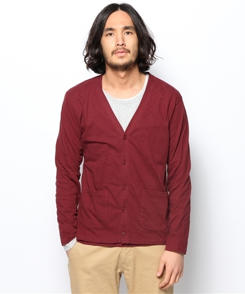 WEGO(ウィゴー)の「WEGO/バイカラーTee付アンサンブルカーディガン(アンサンブル・メンズ・ブラック/杢グレー/ネイビー/ロイヤルブルー/ワイン・MEDIUM/LARGE)」の5枚目の写真