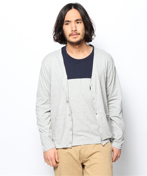 WEGO(ウィゴー)の「WEGO/バイカラーTee付アンサンブルカーディガン(アンサンブル・メンズ・ブラック/杢グレー/ネイビー/ロイヤルブルー/ワイン・MEDIUM/LARGE)」の9枚目の写真