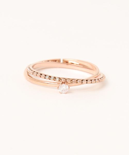 おしゃれスタ（オシャレスタ）の「【OSHARESTA★TOKYO】デザインリングコレクション　華奢デザインリング（リング・レディース・ピンク/ピンクゴールド・9号/8号/7号/6号）」の2枚目の写真