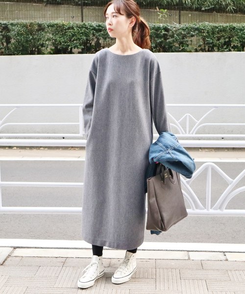 IENA(イエナ)の「Wジャージロングワンピース◆(ワンピース・レディース・アイボリー/ライトグレー・FREE)」の10枚目の写真