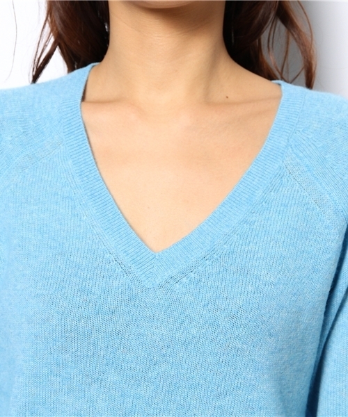SHIPS for women（シップスフォーウィメン）の「ウール カシミヤ Vネックプルオーバー（ニット/セーター・レディース・グレー/オフホワイト/ブラック/ライトブルー・ONE SIZE）」の8枚目の写真