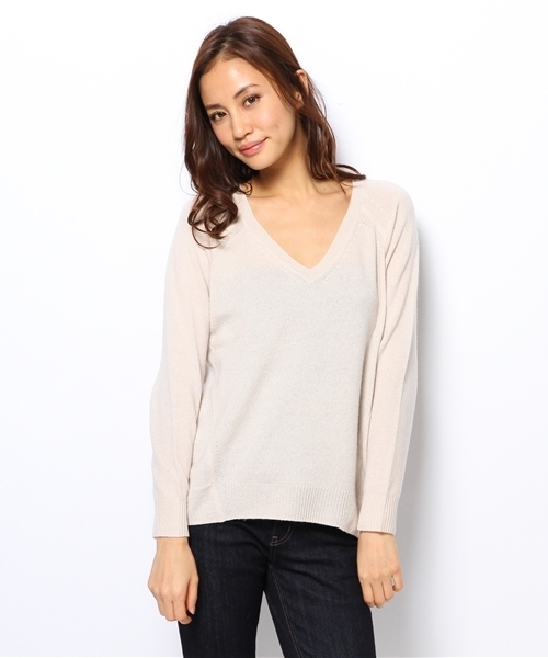 SHIPS for women（シップスフォーウィメン）の「ウール カシミヤ Vネックプルオーバー（ニット/セーター・レディース・グレー/オフホワイト/ブラック/ライトブルー・ONE SIZE）」の11枚目の写真