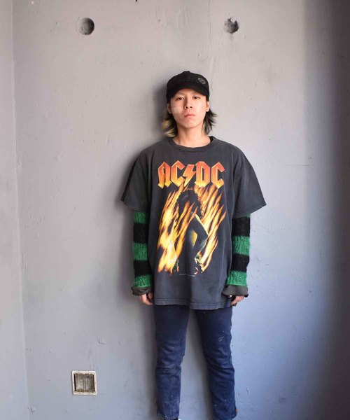 80s acdc vintage tシャツ コピーライト bonfire Vintage ACDC Bonfire T-shirt - TokoPyramid
