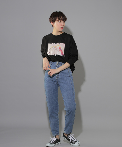 PAGEBOY(ページボーイ)の「ヴィンテージフォトロンT(Tシャツ/カットソー・レディース・ホワイト/ブラック・FREE)」の4枚目の写真