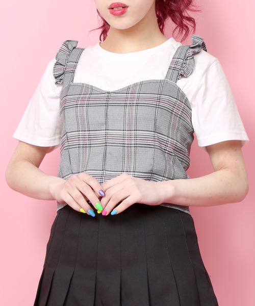 セール Wc セットアップ対応商品 グレンチェックビスチェ キャミソール Wc ダブル シー のファッション通販 Zozotown