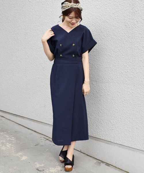 CHICWISH★フロントリボンＶネックワンピース☆ CHICWISH☆フロントリボンVネックワンピース☆ (Chicwish