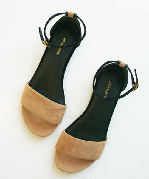 Jewel Changes(ジュエルチェンジズ)の「JC 異素材 コンビ アンクル フラット サンダル / ストラップг◆(サンダル・レディース・Black/Beige/Cobalt/ピンク/ネイビー・SMALL/MEDIUM/LARGE)」の4枚目の写真