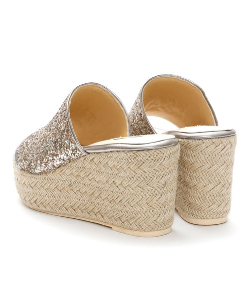 VIVIAN（ヴィヴィアン）の「グリッターアッパージュート巻厚底ウェッジサンダル（サンダル・レディース・シルバー/ゴールド/ブラック/ガンメタ・S/M/L）」の10枚目の写真