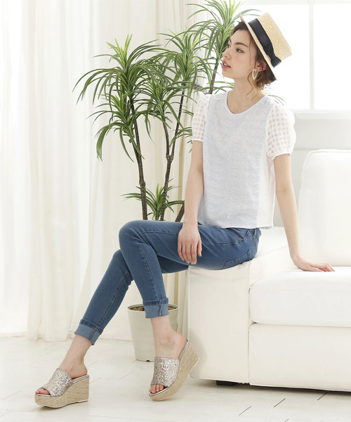 VIVIAN（ヴィヴィアン）の「グリッターアッパージュート巻厚底ウェッジサンダル（サンダル・レディース・シルバー/ゴールド/ブラック/ガンメタ・S/M/L）」の16枚目の写真