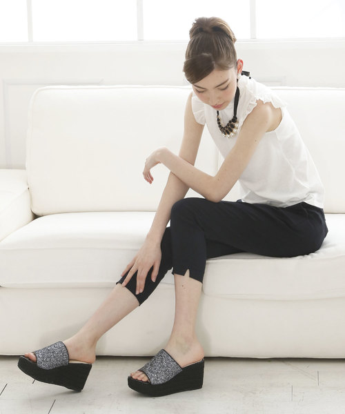 VIVIAN（ヴィヴィアン）の「グリッターアッパージュート巻厚底ウェッジサンダル（サンダル・レディース・シルバー/ゴールド/ブラック/ガンメタ・S/M/L）」の17枚目の写真