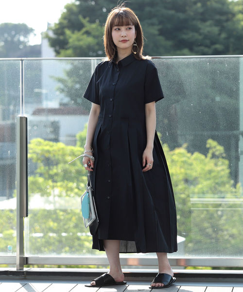 Ray BEAMS（レイビームス）の「Ray BEAMS / プリーツ キリカエ ハーフスリーブ ワンピース（ワンピース・レディース・ホワイト/ベージュ/ブラック・ONE SIZE）」の5枚目の写真