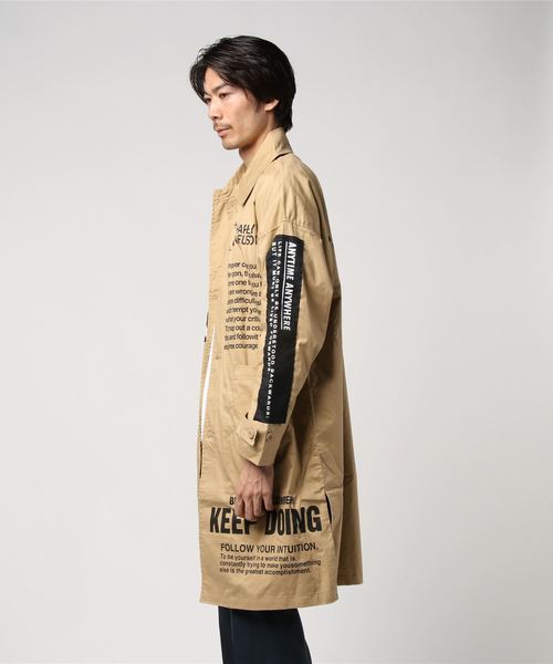 SUGGESTION（サジェッション）の「【SUGGESTION】デコレーションオーバーコート（カバーオール・メンズ・ブラック/ベージュ・FREE）」の3枚目の写真