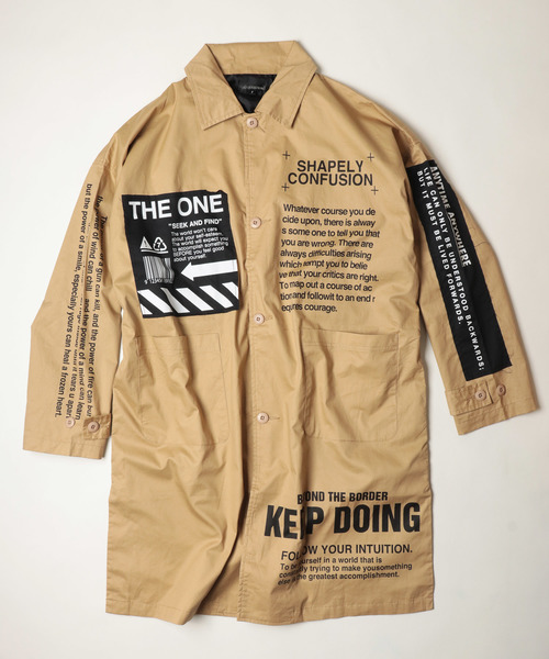 SUGGESTION（サジェッション）の「【SUGGESTION】デコレーションオーバーコート（カバーオール・メンズ・ブラック/ベージュ・FREE）」の14枚目の写真