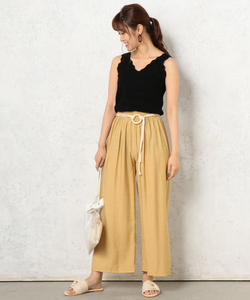 Cheek（チーク）の「ロープベルト付ギャザーパンツ（その他パンツ・レディース・ブラック/グリーン/キャメル・MEDIUM）」の8枚目の写真