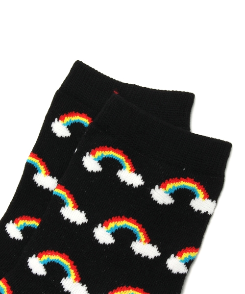 WEGO（ウィゴー）の「WEGO/レインボーソックス（ソックス/靴下・レディース・ブラック/ピンク・FREE）」の4枚目の写真