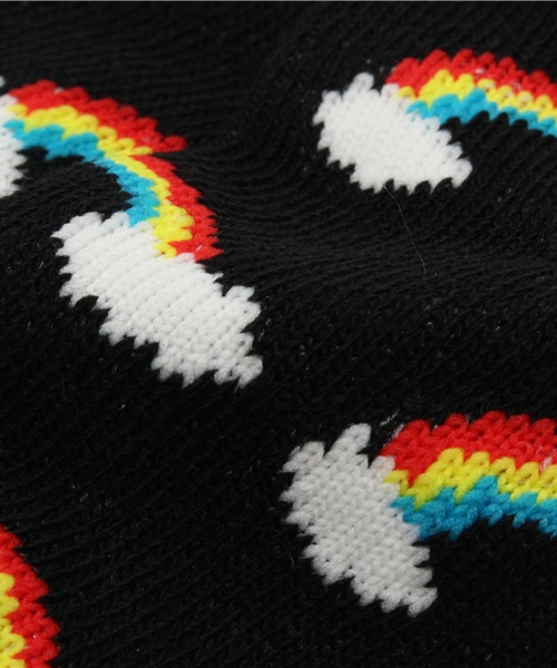 WEGO（ウィゴー）の「WEGO/レインボーソックス（ソックス/靴下・レディース・ブラック/ピンク・FREE）」の5枚目の写真