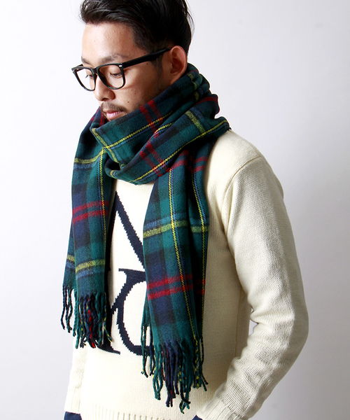 WEGO（ウィゴー）の「WEGO/チェックストール（ストール/ショール・レディース・グレー/ベージュ/グリーン/ネイビー/ピンク/レッド・FREE）」の11枚目の写真