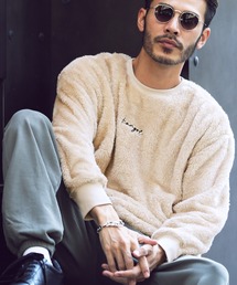 roshell×KANGOL カンゴール ブランド別注 コラボ ボア クルーネック トレーナー