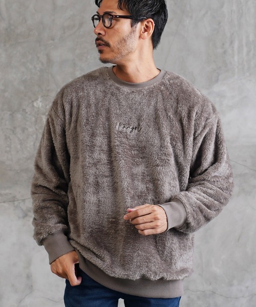 KANGOL（カンゴール）の「roshell×KANGOL カンゴール ブランド別注 コラボ ボア クルーネック トレーナー（スウェット・メンズ・ブラック/ベージュ/ネイビー/ブラウン/オフホワイト/グレイッシュベージュ/モカ/ホワイト系その他/ブラック系その他/ブラウン系その他/ベージュ系その他/ベージュ系その他2/グレー系その他/グレー系その他2・SMALL/MEDIUM/LARGE/X-LARGE）」の13枚目の写真