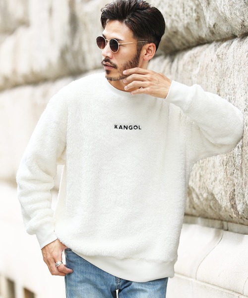 KANGOL（カンゴール）の「roshell×KANGOL カンゴール ブランド別注 コラボ ボア クルーネック トレーナー（スウェット・メンズ・ブラック/ベージュ/ネイビー/ブラウン/オフホワイト/グレイッシュベージュ/モカ/ホワイト系その他/ブラック系その他/ブラウン系その他/ベージュ系その他/ベージュ系その他2/グレー系その他/グレー系その他2・SMALL/MEDIUM/LARGE/X-LARGE）」の20枚目の写真
