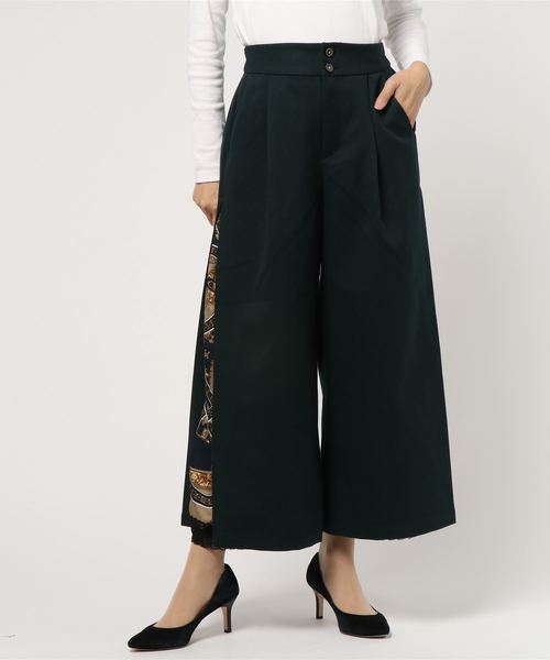 axes femme（アクシーズファム）の「スカーフ柄切替ワイドパンツ