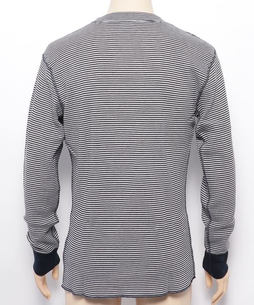 Healthknit（ヘルスニット）の「【 Healthknit / ヘルスニット 】 # ベーシックワッフルモックネック長袖Tシャツ 603L SIP（Tシャツ/カットソー・メンズ・グレー系その他/ブルー系その他/オフホワイト/レッド系その他/ヘザーグレー/ブラック系その他/ネイビー・MEDIUM/LARGE/X-LARGE）」の9枚目の写真