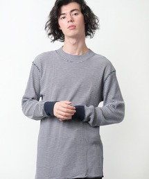 Healthknit | 【 Healthknit / ヘルスニット 】 # ベーシックワッフルモックネック長袖Tシャツ 603L SIP(Tシャツ/カットソー)