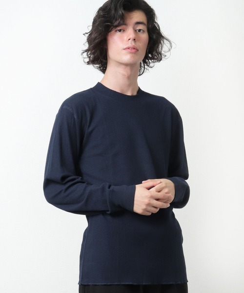 Healthknit（ヘルスニット）の「【 Healthknit / ヘルスニット 】 # ベーシックワッフルモックネック長袖Tシャツ 603L SIP（Tシャツ/カットソー・メンズ・グレー系その他/ブルー系その他/オフホワイト/レッド系その他/ヘザーグレー/ブラック系その他/ネイビー・MEDIUM/LARGE/X-LARGE）」の5枚目の写真