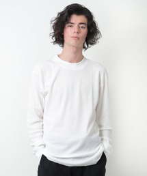 【 Healthknit / ヘルスニット 】 # ベーシックワッフルモックネック長袖Tシャツ 603L SIP