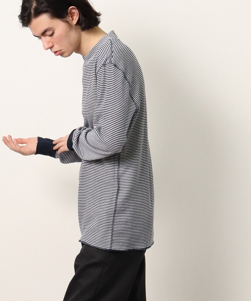 Healthknit（ヘルスニット）の「【 Healthknit / ヘルスニット 】 # ベーシックワッフルモックネック長袖Tシャツ 603L SIP（Tシャツ/カットソー・メンズ・グレー系その他/ブルー系その他/オフホワイト/レッド系その他/ヘザーグレー/ブラック系その他/ネイビー・MEDIUM/LARGE/X-LARGE）」の16枚目の写真