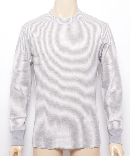 Healthknit（ヘルスニット）の「【 Healthknit / ヘルスニット 】 # ベーシックワッフルモックネック長袖Tシャツ 603L SIP（Tシャツ/カットソー・メンズ・グレー系その他/ブルー系その他/オフホワイト/レッド系その他/ヘザーグレー/ブラック系その他/ネイビー・MEDIUM/LARGE/X-LARGE）」の22枚目の写真