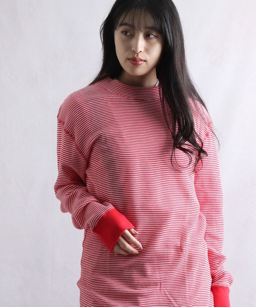 Healthknit(ヘルスニット)の「【 Healthknit / ヘルスニット 】 # ベーシックワッフルモックネック長袖Tシャツ 603L SIP(Tシャツ/カットソー・メンズ・グレー系その他/ブルー系その他/オフホワイト/レッド系その他/ヘザーグレー/ブラック系その他/ネイビー・MEDIUM/LARGE/X-LARGE)」の19枚目の写真