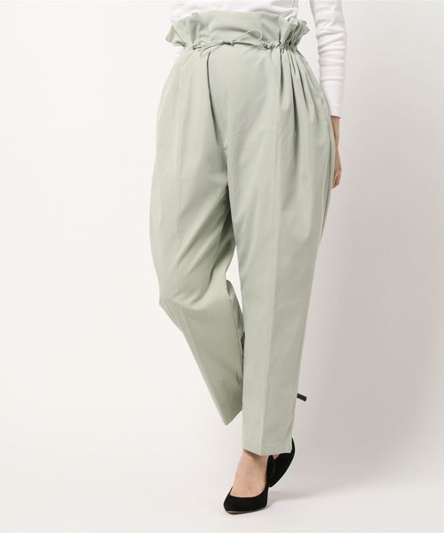 STYLEBLOCK（スタイルブロック）の「シャークスキンドロストワイドテーパードパンツ（その他パンツ・レディース・ブラック/ベージュ/ミント/モカ・M）」の4枚目の写真
