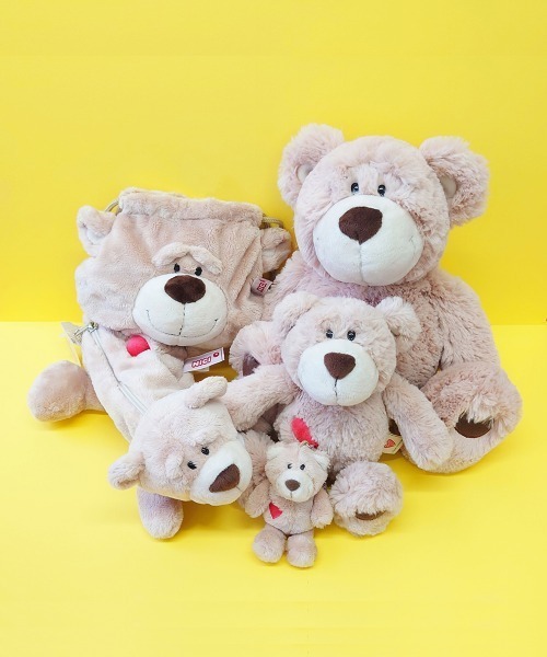 NICI/フィギュアフェイスポーチ ベア 巾着袋 もこもこ（ポーチ）｜nici