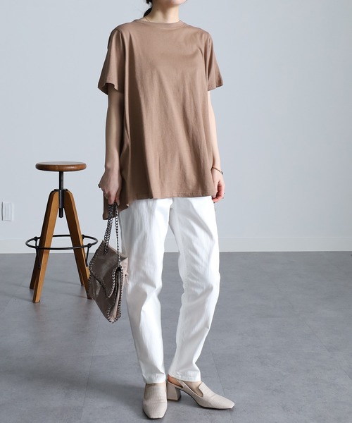 セール】汗染み防止/接触冷感 コットン100％バックギャザーフレアーT