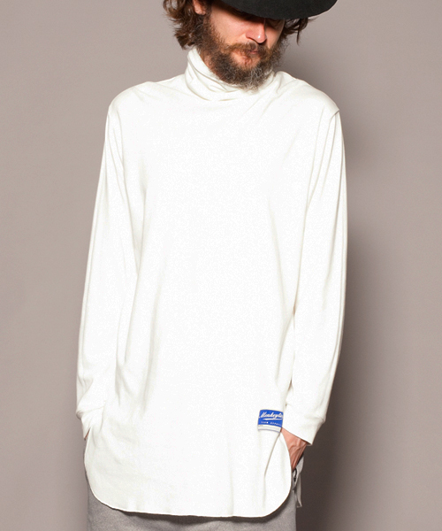 MONKEY TIME（モンキータイム）の「MT ∴ 40スムース ロング タートル/カットソー ◆（Tシャツ/カットソー・メンズ・ホワイト/ブラック・SMALL/MEDIUM/LARGE）」の2枚目の写真