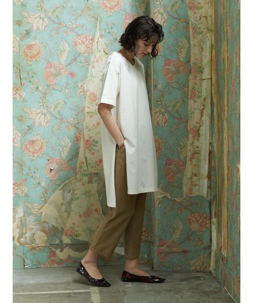 earth music&ecology（アースミュージックアンドエコロジー）の「【2020春夏】めちゃはきやす麻混テーパードパンツ ＊（その他パンツ・レディース・ベージュ/その他8/ネイビー/チェック・MEDIUM/LARGE）」の6枚目の写真