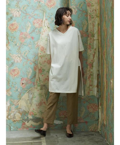 earth music&ecology（アースミュージックアンドエコロジー）の「【2020春夏】めちゃはきやす麻混テーパードパンツ ＊（その他パンツ・レディース・ベージュ/その他8/ネイビー/チェック・MEDIUM/LARGE）」の7枚目の写真