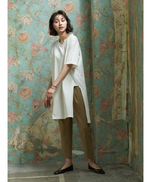 earth music&ecology（アースミュージックアンドエコロジー）の「【2020春夏】めちゃはきやす麻混テーパードパンツ ＊（その他パンツ・レディース・ベージュ/その他8/ネイビー/チェック・MEDIUM/LARGE）」の10枚目の写真