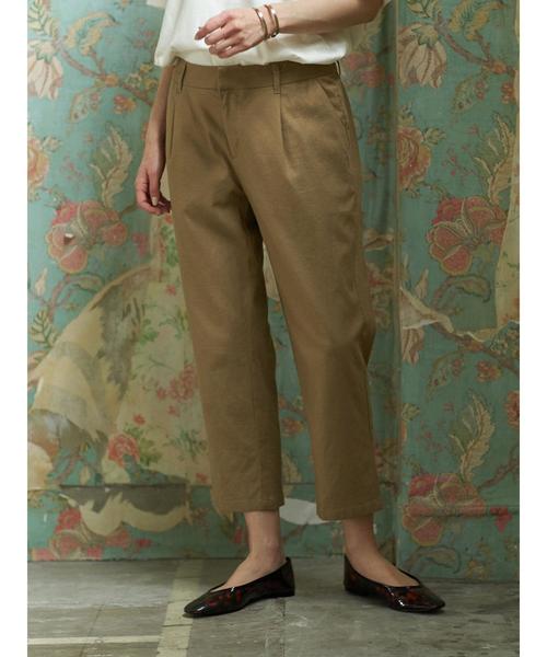 earth music&ecology（アースミュージックアンドエコロジー）の「【2020春夏】めちゃはきやす麻混テーパードパンツ ＊（その他パンツ・レディース・ベージュ/その他8/ネイビー/チェック・MEDIUM/LARGE）」の12枚目の写真