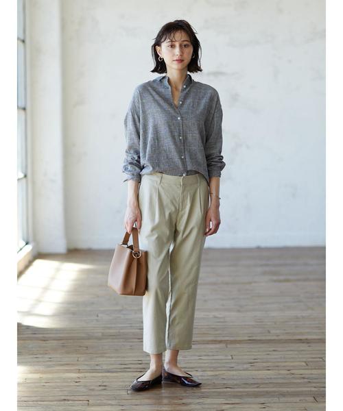 earth music&ecology（アースミュージックアンドエコロジー）の「【2020春夏】めちゃはきやす麻混テーパードパンツ ＊（その他パンツ・レディース・ベージュ/その他8/ネイビー/チェック・MEDIUM/LARGE）」の14枚目の写真